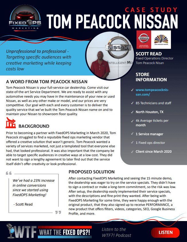 Tom Peacock Nissan Case Study