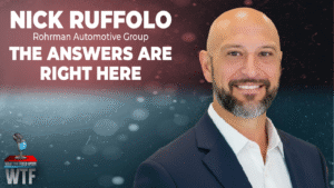 Graphic image of Nick Ruffolo of Rohrman Auto Group, the next guest on What the Fixed Ops?! podcast